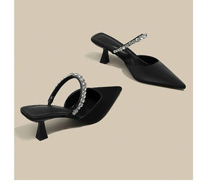 ए 1128 महिलाओं को चप्पल में जूते के हीरे की नुकीली पैर की ऊँची एड़ी के आकार के बड़े आकार 35-42 - Product Image 5