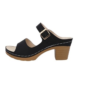 Nuevas Sandalias de Tacón Grueso de Moda para Verano, con Punta Abierta, Hebilla de Cuero y Tacón Medio para Mujer - Product Image 5