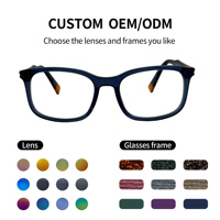 Montura de Gafas Ópticas con Lentes Transparentes de PC, Monturas de Gafas Cuadradas Personalizadas con Aro Completo para Unisex, para Gafas de Lectura