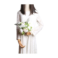 Karangan Bunga Pernikahan Sutra Buatan Vintage Romantis untuk Pengantin & Pengiring Pengantin, Bunga untuk Hari Valentine & Dekorasi Pesta Pengakuan Cinta