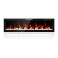 Foyer électrique en acier OEM/ODM de 100 pouces, couleurs de 7 flammes, luminosité de flamme réglable contrôlée par application à distance 110V-120V