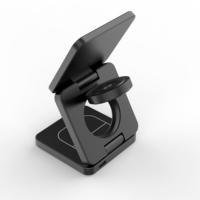 Station de charge sans fil magnétique 3 en 1 15W pour iPhone, iWatch, avec design flexible et charge rapide