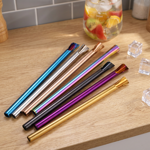 Reusable Metal <b>Drinking</b> <b>Straws</b> Set Modern Cocktail Bar Accessories Multicolor Stainless Steel <b>Straws</b> <b>for</b> Beverages - Product Image 2