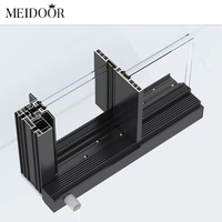Porte coulissante panoramique extérieure personnalisée pour villa, double vitrage, en alliage d'aluminium robuste, isolante thermiquement