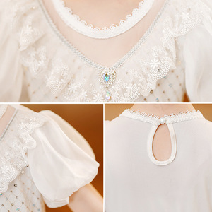 ชุดเดรสเจ้าหญิงเอลซ่าสำหรับเด็กผู้หญิงชุดเดรสเอลซ่าสีขาวชุดปาร์ตี้วันเกิดสำหรับเด็ก4 5 6 8 10ปี - Product Image 3