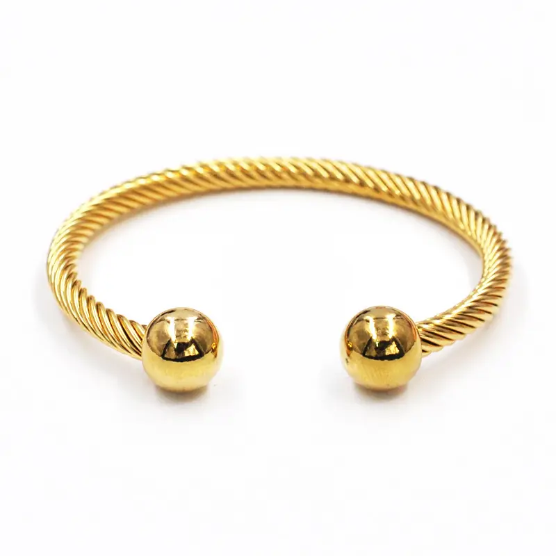 Hot Sale Gold Plated Twist Adjustable Cuff Bracelet Adjustable Stainless Steel Bangles Bracelet