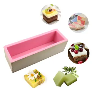 Molde de silicona para pastel, jabón rectangular con caja de madera, gran oferta