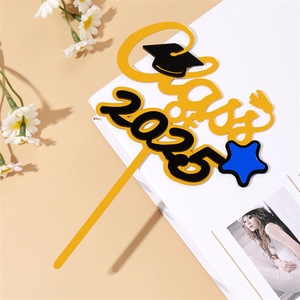 Décoration de gâteau de remise de diplôme en acrylique 2026, motif casquette et étoile pour fête de remise de diplôme - Product Image 1