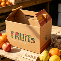 Boîte à fruits en carton ondulé recyclé pour le transport et l'emballage des cultures et des fruits, boîte pliable