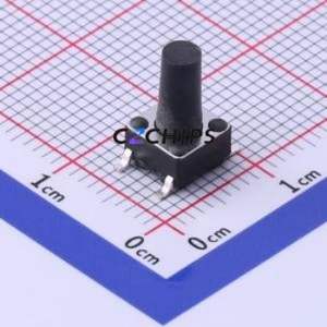 TS-1002S-BR10516 Tactile Switch SMD-4P,6x6mm Switch Single Pole Single Throw Round Button 1.6N Vertical Mount - Product Image 1