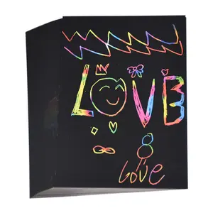 Magic Color Rainbow Scratch Art Paper Card Set with Graffiti