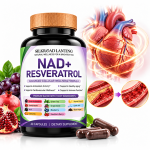 Capsules de NAD+ et de Resvératrol en marque privée, fabricant de compléments alimentaires antioxydants naturels, OEM ODM - Product Image 1