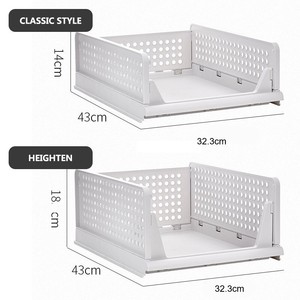 Stackable Storage Basket Foldable Closet Organizers Drawer Shelf Storage <strong>Container</strong> <strong>Box</strong> for Wardrobe Kitchen Bathroom Office - Product Image 5