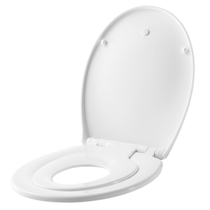 Siège de toilette ovale confortable à fermeture douce avec charnières réglables et frein anti-chute pour salle de bain - Product Image 1