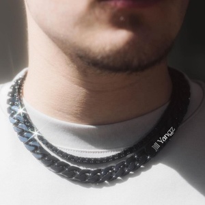 Produttore all'ingrosso catena da Tennis nera 4mm 6mm di qualità cubica Zirconia <span class=keywords><strong>acciaio</strong></span> <span class=keywords><strong>chirurgico</strong></span> impermeabile Hip Hop collana braccialetti - Product Image 3