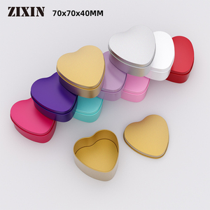 Scatola di Latta a Forma di Cuore 70x70x40mm, Contenitore Metallico Colorato per Bomboniere Romantiche, Ideale per San Valentino, Vendita all'Ingrosso - Product Image 1