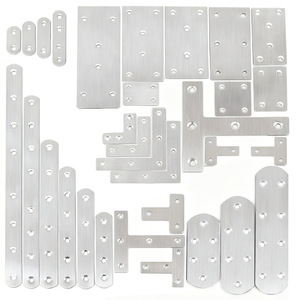 Soportes de ángulo recto de acero inoxidable, conectores planos con orificios para soporte de estantes de muebles, kit de herrajes duradero - Product Image 1