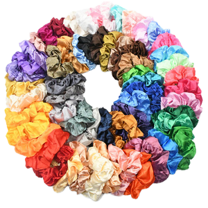Chouchous de luxe en satin, couleurs unies personnalisées, vert sarcelle, en tissu de soie, tendance pour filles et femmes, pour fêtes et festivals - Product Image 4