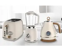 Retro Stainless Steel Electric Kettle and Toaster Set
