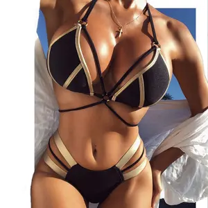 Bikini brésilien personnalisé ensemble de maillots de bain brillant maillots de bain Sexy Bikini maillots de bain maillot de bain femmes maillots de bain String Bikini