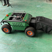 Robot tondeuse à gazon professionnel industriel sur roues télécommandé 9 CV à essence avec fonction de broyage et élimination de l'herbe pour usages multiples