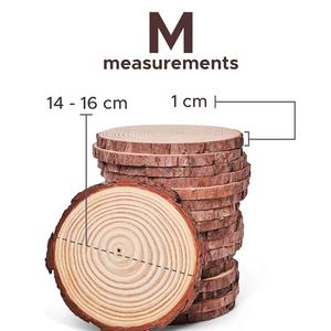Discos <span class=keywords><strong>de</strong></span> <span class=keywords><strong>Madera</strong></span> <span class=keywords><strong>de</strong></span> 14 cm - 16 cm <span class=keywords><strong>de</strong></span> Diámetro, Paquete <span class=keywords><strong>de</strong></span> 18, Discos <span class=keywords><strong>de</strong></span> Tronco <span class=keywords><strong>de</strong></span> Árbol, Discos Redondos Pequeños <span class=keywords><strong>de</strong></span> <span class=keywords><strong>Madera</strong></span> para Decoración, Tabla Redonda <span class=keywords><strong>de</strong></span> <span class=keywords><strong>Madera</strong></span> - Product Image 1