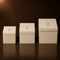 Coffret cadeau de parfum mat ivoire, boîte rigide deux pièces, logo en feuille d'or, emballage de luxe pour flacon d'eau de parfum personnalisé
