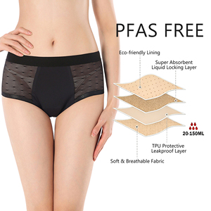 Shanhao OEM a vita media mutandine mestruali a taglio alto in cotone Culottes a <span class=keywords><strong>tenuta</strong></span> stagna biancheria intima da <span class=keywords><strong>donna</strong></span> - Product Image 1