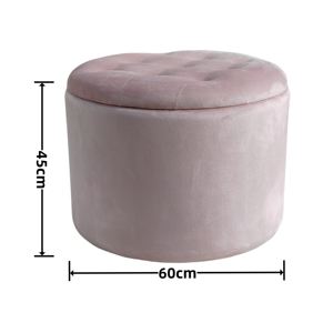 Bailey Tùy Chỉnh Nhung Vải Lưu Trữ Tùy Chỉnh Ottoman Ghế Chân Màu Hồng Phòng Khách Đồ Nội Thất Hiện Đại Lưu Trữ Phân - Product Image 2