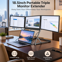 Extenseur d'écran d'ordinateur portable de 18,5 pouces pour affichage triple écran - Extenseur d'écran d'ordinateur portable 1080P IPS 100% sRGB 60Hz Boîtier en aluminium