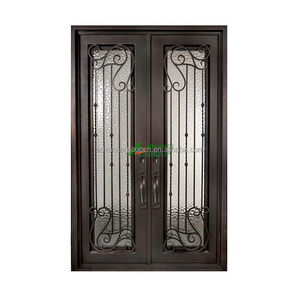 Puerta <span class=keywords><strong>de</strong></span> <span class=keywords><strong>entrada</strong></span> <span class=keywords><strong>de</strong></span> hierro principal eléctrica personalizada, puerta <span class=keywords><strong>de</strong></span> diseño <span class=keywords><strong>de</strong></span> Villa, puerta principal individual, precio - Product Image 1