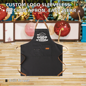Delantal de Cocina sin Mangas de Poliéster con Logotipo Personalizado, Moderno, Fácil de Usar, con Colgante para el Cuello, para Limpieza, Barbacoa, Catering, Camareros - Product Image 2