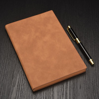 Libreta de Negocios A5 de Piel de Oveja con Encuadernación Térmica, Personalizable con Logotipo, Diario, Libro de Registro de Reuniones de Oficina