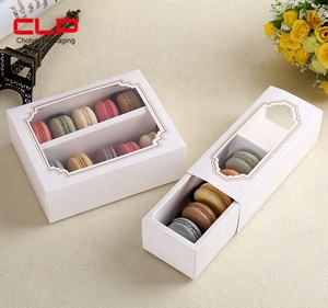 กล่องกระดาษแข็งเกรดอาหารสำหรับบรรจุขนมคุกกี้ <span class=keywords><strong>ช็อกโกแลต</strong></span>มาการองฝรั่งเศสแบบย่อยสลายได้ครึ่งโหล พร้อมโลโก้สั่งทำพิเศษ - Product Image 2