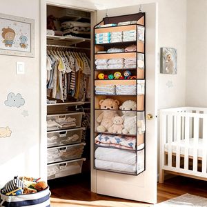 Organizador para colgar sobre la puerta de 5 niveles con ventanas transparentes para baño, cocina y dormitorio - Product Image 5