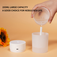 Humidificateur d'air portable mini, diffuseur d'huiles essentielles aromatiques, 200 ml, machine d'aromathérapie, humidificateur de bureau USB avec garantie d'un an