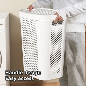 Nhà Nguồn cung cấp lớn bẩn quần áo giỏ nhựa cán giặt cản trở với đồ lót giỏ xử lý bánh xe - Product Image 4