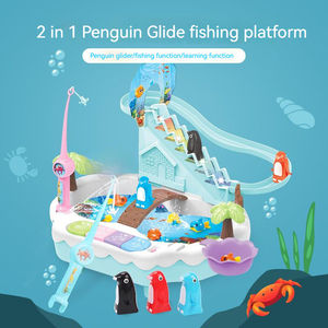 Jouets de pêche électriques pour enfants, ensemble de machine à pêcher pingouin, jeux de table, escalade d'obstacles, lumières, musique, histoires éducatives précoce - Product Image 4