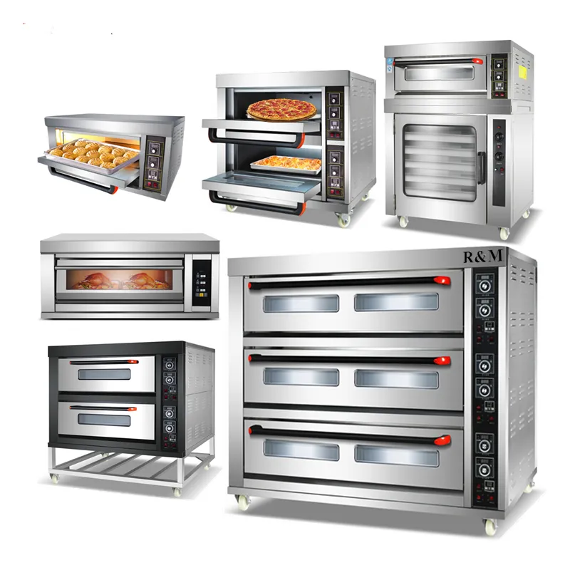Precio del horno de panadería de pan de Gas Industrial, equipo de panadería comercial a gas 1 2 3 máquina para hacer pan de cubierta horno para hornear pizza
