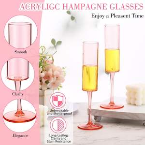Flûte à champagne en plastique transparent, verre à boire pour mariage, cocktail, vin rouge, blanc, flûtes à champagne, ensemble de flûtes, fabriqué au Vietnam - Product Image 3