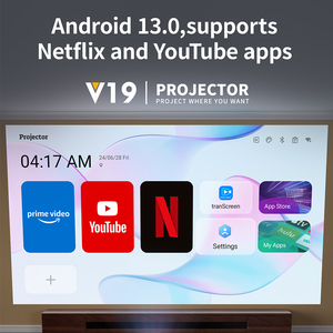 Lonnst V19 4K Chiếu Quad Core Android 11 Dual <span class=keywords><strong>Wifi</strong></span> Giá Rẻ LED Chiếu Với LCD 720P 1080P - Product Image 6