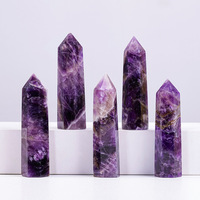 Colonne de cristal d'améthyste hexagonale naturelle violette, ornements en cristal pour décoration intérieure rêveuse, mariages, anniversaires, remises de diplômes
