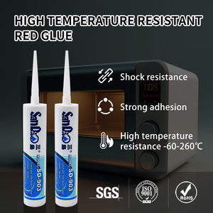 Mastic silicone résistant aux très hautes températures, <span class=keywords><strong>colle</strong></span> <span class=keywords><strong>de</strong></span> calfeutrage en caoutchouc RTV rouge <span class=keywords><strong>pour</strong></span> adhésif métallique - Product Image 2