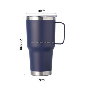 แก้วน้ำสแตนเลสเคลือบสีฝุ่นแบบกำหนดเองขายส่ง แก้วกาแฟเก็บความร้อนสองชั้น ฝาปิดแบบประหยัดพลังงาน สำหรับเครื่องดื่มเย็น จำนวนมาก - Product Image 3