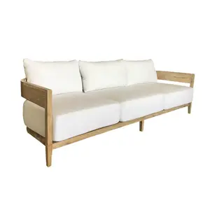 MRS WOODS – meubles d'accent modernes en lin blanc, grande jambe en bois pour chaise de salon