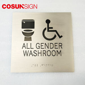 Letreros de Acrílico Transparente para Puertas, Impresión Reversa, Letrero de Baño ADA con Braille, Letrero de Inodoro - Product Image 6