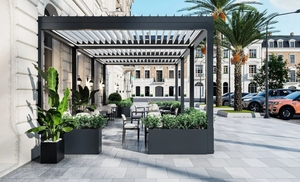Pergola magique, <span class=keywords><strong>abri</strong></span> contre la pluie, pergola à toit ouvrant en <span class=keywords><strong>aluminium</strong></span>, 4x6, pare-soleil motorisé, persiennes, gazebo <span class=keywords><strong>pas</strong></span> <span class=keywords><strong>cher</strong></span> pour l'extérieur, pour la cour - Product Image 1