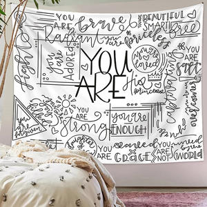 Citation Art Inspirant Positif Dire Tenture Murale Noir Blanc <span class=keywords><strong>Tapisserie</strong></span> pour Adolescente Chambre Dortoir - Product Image 6