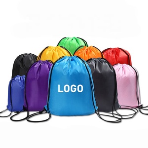 Custom Logo Bag Waterproof Polyester Draw String Sports Backpack Gym Bag Promotional Fitness Drawstring Bags