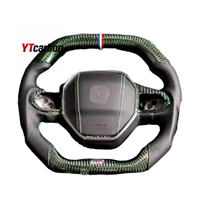Volant de course personnalisé en fibre de carbone véritable YTcarbon pour accessoires intérieurs de voiture 208 E208 308 E308 408 E408 508 E508